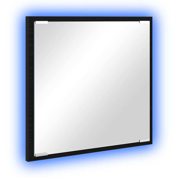 vidaXL LED Ba&eth;herbergisspegill Vegghengt Svartur Eik 40 x 37 x 8.5 cm