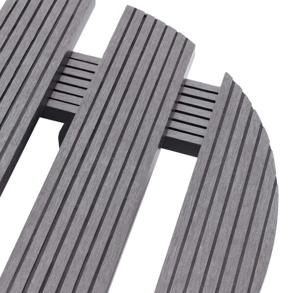 149032 vidaXL Pl&ouml;ntuvagnar 2 stk Gr&aacute;ir &Oslash;30x7,5 cm WPC