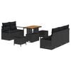 vidaXL Gar&eth;s&oacute;fa sett me&eth; p&uacute;&eth;i me&eth; geymslu 8 pcs Svartur