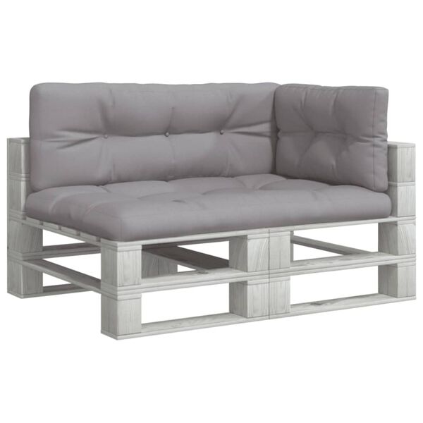 vidaXL Sessur fyrir Pallettur 3 stk. Gr&aacute;ar Efnis&aacute;kl&aelig;&eth;i