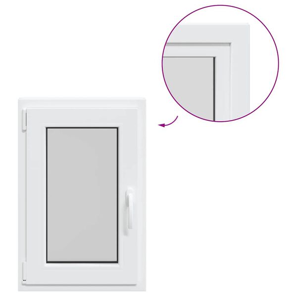 vidaXL kjallaragluggi „RISOR“ 50x75 cm halla- og snúningsgluggi DIN vinstri hvítur