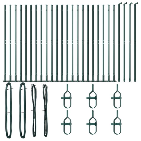 vidaXL Girðingarpóstur Annað 26 pcs Grár 3,2 x 3,2 x 68,5 cm Stál