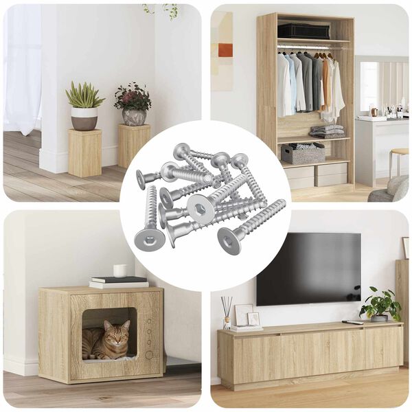 vidaXL H&uacute;sgagnaskr&uacute;&eth;ur 12 pcs Silfur &Oslash;5 x 40 mm M&aacute;lmur