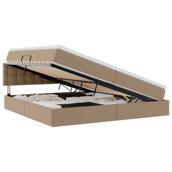 vidaXL R&uacute;m me&eth; geymslur&yacute;mi og d&yacute;nu Kappuccino 200 x 200 cm Gervile&eth;ur