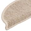 vidaXL Stigamottur 15 stk 56x17x3 cm lj&oacute;sbeige h&aacute;lfhringlaga