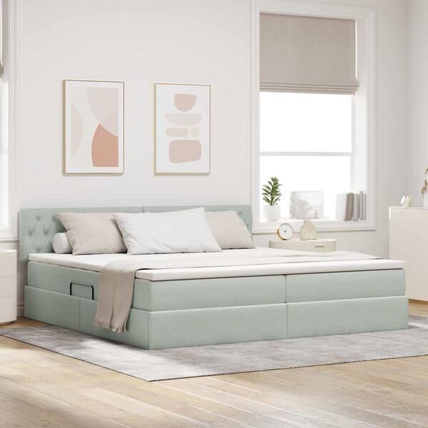 vidaXL Geymslu R&uacute;m me&eth; d&yacute;nu me&eth; h&ouml;fu&eth;gafl Lj&oacute;sgr&aacute;r 200 x 200 cm Flauel