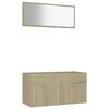 804803 vidaXL 2 Piece Bathroom Furniture Set Sonoma Oak Chipboard