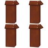 vidaXL Sniglafence 4 pcs Rusty 13,5 x 13,5 x 25 cm Ve&eth;ra&eth; st&aacute;l