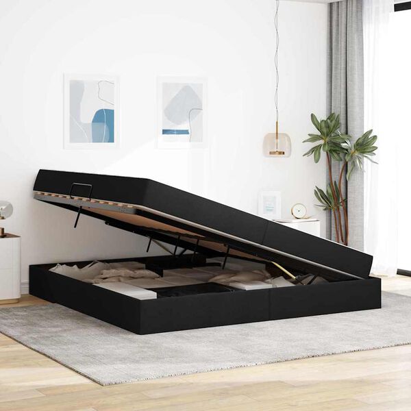 vidaXL R&uacute;m me&eth; geymslur&yacute;mi og d&yacute;nu Svartur 200 x 200 cm P&oacute;l&yacute;ester