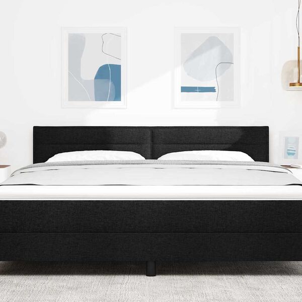 vidaXL H&ouml;f&eth;agafl me&eth; h&ouml;fu&eth;gafl Svartur 180 cm Gervile&eth;ur