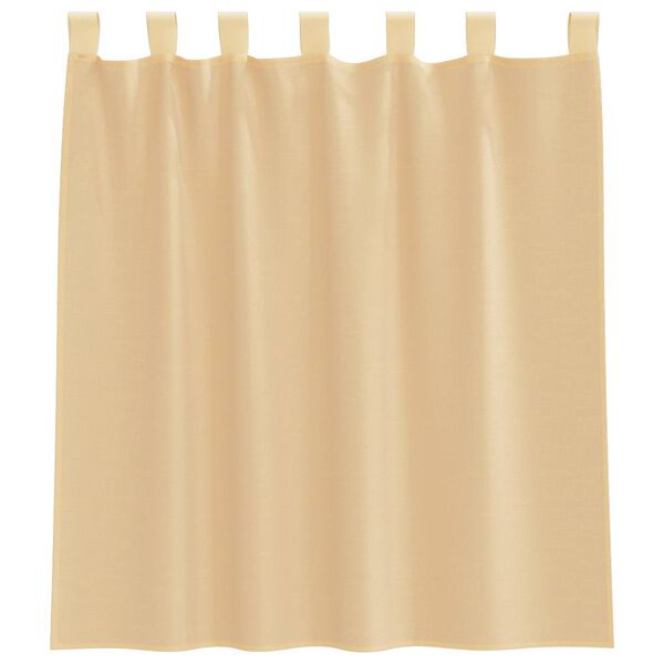 vidaXL Voile Gardínur með lykkjum 2 stk Sandur 140x140 cm