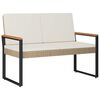 vidaXL &Uacute;tibekkur Beige og rj&oacute;ma hv&iacute;tur 107 x 61 x 80 cm p&oacute;l&yacute;rattan