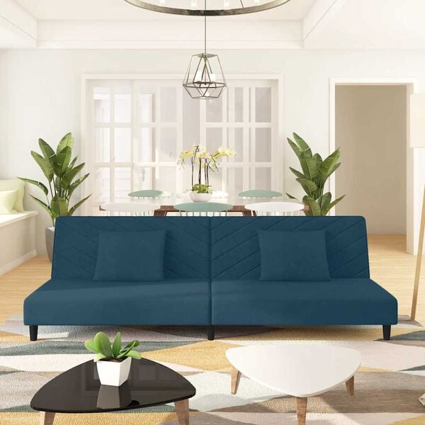 vidaXL 2-s&aelig;ta Svefns&oacute;fi me&eth; 2 P&uacute;&eth;um Gulur Flauel