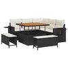 vidaXL Gar&eth;s&oacute;fa sett me&eth; p&uacute;&eth;i 8 pcs Svartur p&oacute;l&yacute;rattan