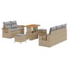 vidaXL Gar&eth;s&oacute;fa sett me&eth; p&uacute;&eth;i 8 pcs Drapplita&eth;ur p&oacute;l&yacute;rattan