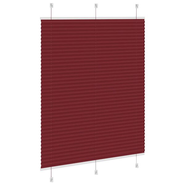 vidaXL Pleated Blind Bordeaux Rautt 105x100 cm Efni Breidd 104,4 cm