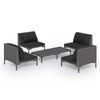 vidaXL 5 Hluta Gar&eth;h&uacute;sgagnasett me&eth; Sessum Polyrattan D&ouml;kkgr&aacute;r