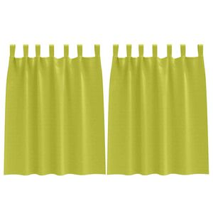 vidaXL Svartgard&iacute;nur me&eth; hringjum 2 pcs Gr&aelig;nn 140 x 140 cm P&oacute;l&yacute;ester