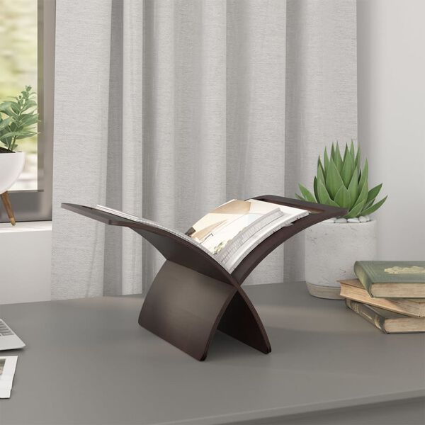 vidaXL Tímaritagrind úr Við Frístandandi Brún