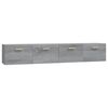vidaXL Veggsk&aacute;par 2 stk. Gr&aacute;ir Sonoma 100x36,5x35 cm Samsettur Vi&eth;ur