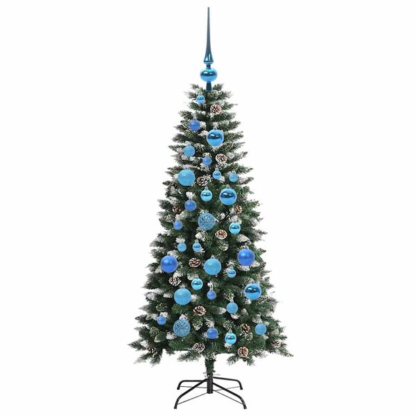 vidaXL Gervi j&oacute;latr&eacute; me&eth; 150 LED Gr&aelig;nn 120 cm PVC, plast og st&aacute;l