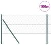 vidaXL Gir&eth;ingarp&oacute;stur Gr&aelig;nn 100 x 0,8 m (50 mm net) St&aacute;l og PVC