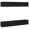 vidaXL Sj&oacute;nvarpssk&aacute;pasett Vegghengt 4 pcs Svartur Eik 100 x 30 x 30 cm