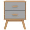 vidaXL Náttborð "OLDEN" Grá og Brún Gegnheil Fura