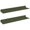 vidaXL Flj&oacute;tandi skrifbor&eth; 2 pcs Ol&iacute;fugr&aelig;nn 40 x 8,5 x 2,5 cm St&aacute;l