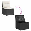 vidaXL 7 stykki garðsófasett með púðum Black Poly Rattan Acacia