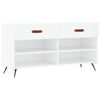 vidaXL Sk&oacute;bekkur Hv&iacute;tur 102x35x55 cm Samsettur Vi&eth;ur