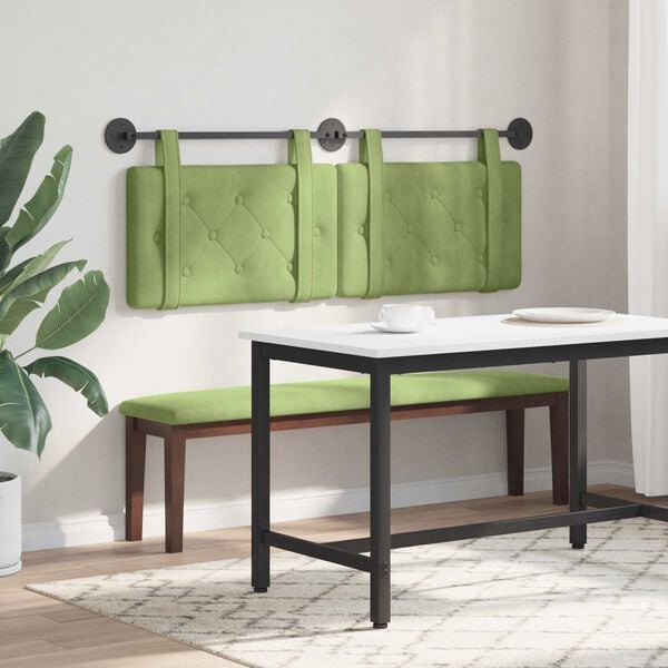 vidaXL Hengisk&aacute;li Vegghengt L&eacute;tt gr&aelig;nn 150 x 55 x 5 cm Flauel