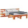 vidaXL Ramsv&iacute;k me&eth; h&ouml;fu&eth;gafl Br&uacute;nn 135 x 190 cm Solid furuhikk
