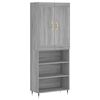 vidaXL H&aacute;r Sk&aacute;pur Gr&aacute;r Sonoma 69,5x34x180 cm Samsettur Vi&eth;ur