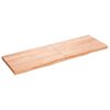vidaXL Vegghilla Lj&oacute;sbr&uacute;n 180x60x(2-6) cm Me&eth;h&ouml;ndlu&eth; Gegnheil Eik
