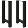 vidaXL bor&eth;stofubor&eth;sf&aelig;tur svartir 2 stk. 60x(72-73) cm st&aacute;l