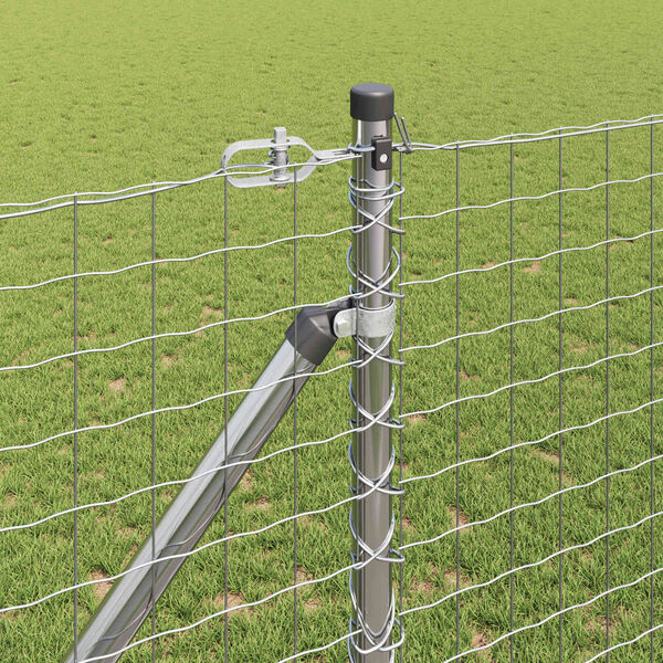 vidaXL Girðingarpóstur Annað 26 pcs Grár 3,2 x 3,2 x 160 cm Stál