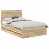 vidaXL Ramsv&iacute;k me&eth; sk&uacute;ffu Sonoma Eik 120 x 190 cm Verkfr&aelig;&eth;ilegt tr&eacute;