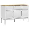 vidaXL Skenkur "FLORO" Hv&iacute;tt 114x43x74 cm Gegnheil Fura