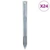 vidaXL Tjaldh&aelig;lar 24 stk. 22 cm &Oslash;20 mm Galvanh&uacute;&eth;a&eth; St&aacute;l