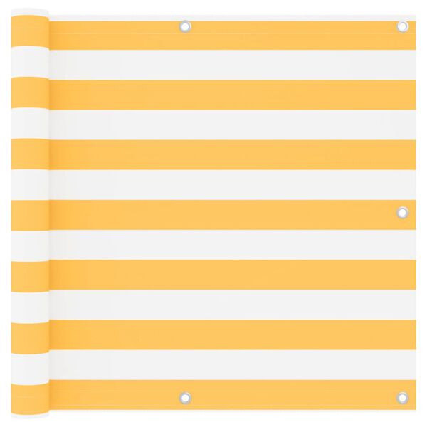 vidaXL Svalaskilr&uacute;m Hv&iacute;tt og Gult 90x400 cm Oxfordefni