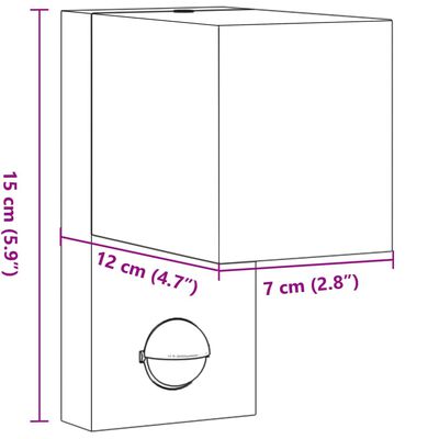 vidaXL Útiveggljós með Skynjara Svart Steypt Ál