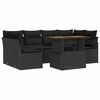 vidaXL Gar&eth;s&oacute;fa sett me&eth; geymslu 7 pcs Svartur Poly rattan