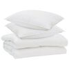 vidaXL S&aelig;ng me&eth; kodda 3 pcs Hv&iacute;tt Microfleece
