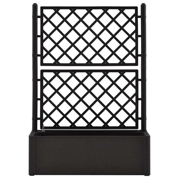 vidaXL Hábeð með Rimlagrind og Sjálfvirku Vökvunarkerfi Reykgrátt