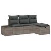 vidaXL Gar&eth;s&oacute;fa sett me&eth; p&uacute;&eth;i 4 pcs Gr&aacute;r Poly rattan