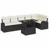 vidaXL Gar&eth;s&oacute;fa sett me&eth; p&uacute;&eth;i 7 pcs Svartur og rj&oacute;mahv&iacute;tur p&oacute;l&yacute;rattan