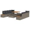 vidaXL Gar&eth;s&oacute;fa sett me&eth; p&uacute;&eth;i me&eth; geymslu 11 pcs Gr&aacute;r Poly rattan