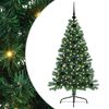 vidaXL Gervi fyrirfram l&yacute;stum j&oacute;latr&eacute; me&eth; 150 LED Gr&aelig;nn 120 cm PVC