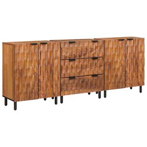 vidaXL Vi&eth;beinteyfla 3 pcs Acacia br&uacute;nn &aacute;fer&eth; 60 x 33 x 75 cm